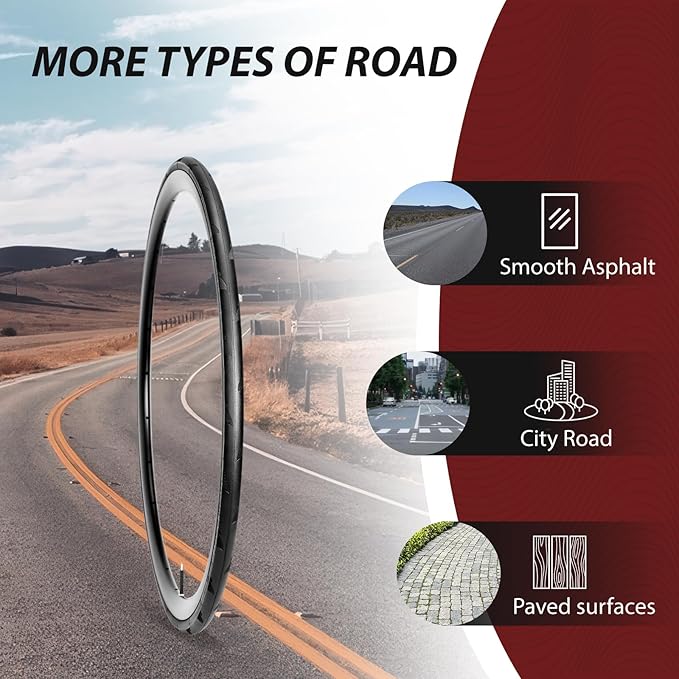 MOHEGIA 700C Road Bike Tire: 700x25C/700x28C Foldable 60 TPI Bicycle Tires Replacement for Cycle Race Road Touring Bike