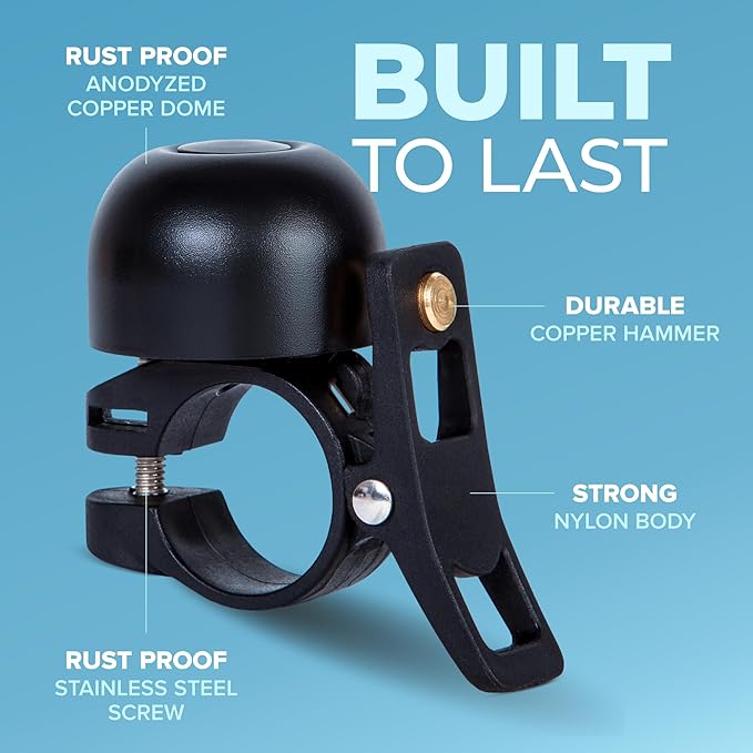 Cycle Torch Bike Bell for Adults & Kids, Supper Loud up to 103 Decibels, Bicycle Bell for Handlebars 0.8 to 0.9 in Handlebars, Installation Key Included
