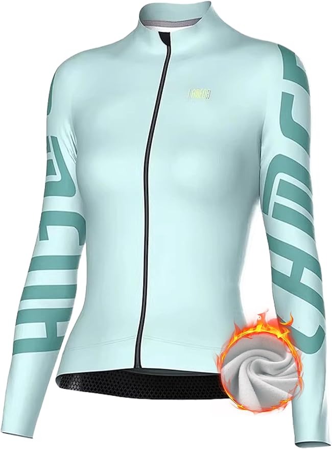 LAMEDA Cycling Jersey Women Long Sleeve, Breathable Bike Jersey with Pockets, Bike Shirts for Bicycle Road Biking Riding