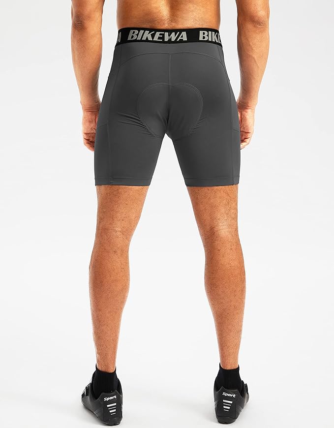Men's 4D Padded Bike Shorts Cycling Underwear Biking Bicycle Padding Shorts for Men Side Pockets
