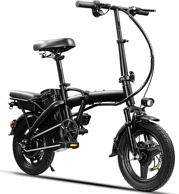 Folding Electric Bike for Adults and Teens, 560W Motor 24MPH Compact Commuter Ebike, 32 Miles Range, 48V 10Ah Battery, 3-Level Pedal Assist, 14" Mini Foldable Electric Bicycles, UL2849 Certified