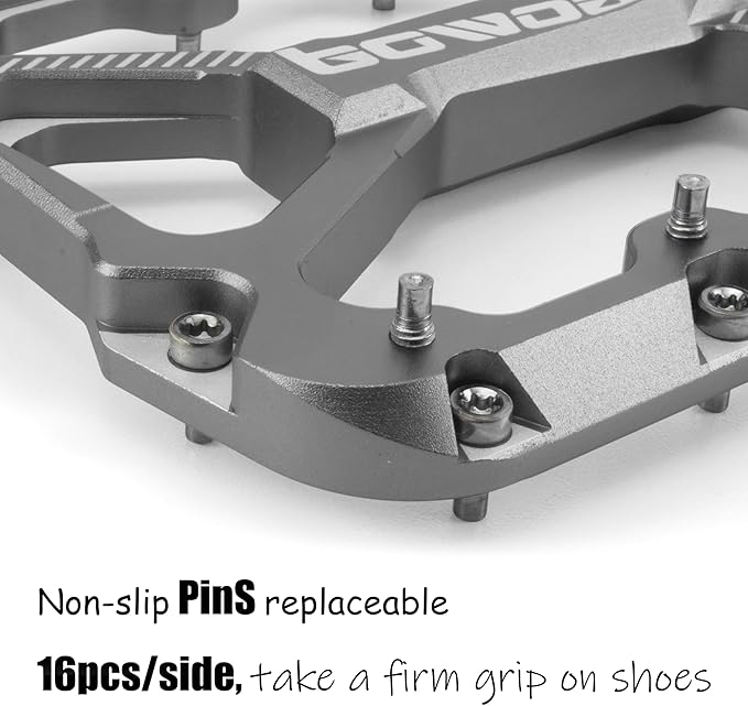Bike Pedals Mountain Bike Adult, Light MTB Flat Pedals Grippy w 20pcs Non-Slip Studs, Glass Fiber Nylon Composite Platform Pedals w Cr-Mo Axel, 9/16" BMX Road Cruiser Gravel Bicycle Pedals