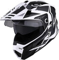 1Storm Youth Kids Dual Sport Dual Visor Motorcycle Motocross Off Road Full Face Helmet Matt Black