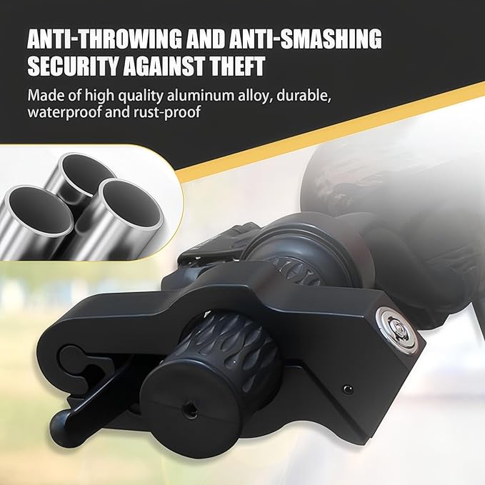 1 PC Motorcycle 5.32" x 2.36" Handlebar Brake Lock, Alloy Anti-Theft Waterproof Rust-Proof Roller Pin Lock Handlebar Lock, Modification Repair Accessory for Motorcycles, Bicycles (Black)
