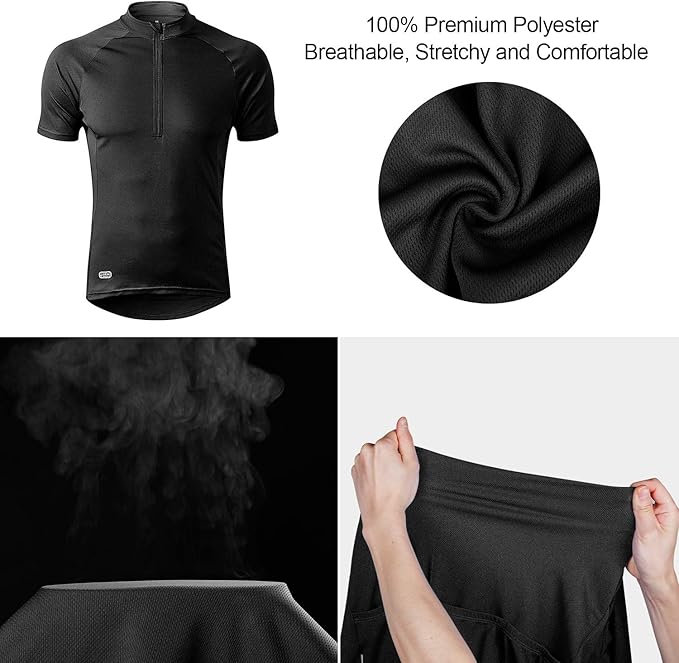INBIKE Men's Cycling Jerseys Moisture Wicking Short Sleeve Quick Dry Bike Jersey Long Sleeve Running Tops Breathable