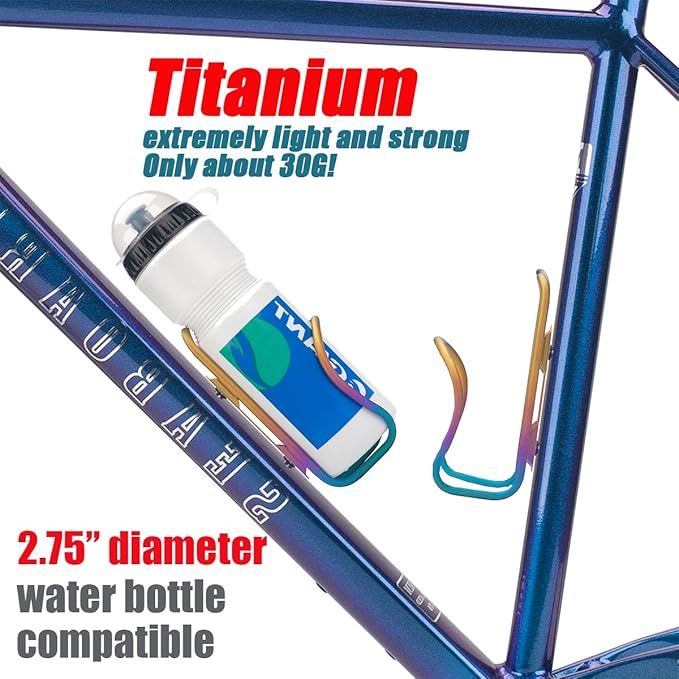 USHAKE Titanium Water Bottle Cages Bike MTB Water Bottle Holder Rainbow