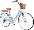 26 Inch Women Beach Cruiser Bike, 7 Speed Hybrid Cruiser Bike with Adjustable Seat, Beach Cruiser Commute Bike with Lightweight, Anti-Skid Tires & V-Brakes for Women,A