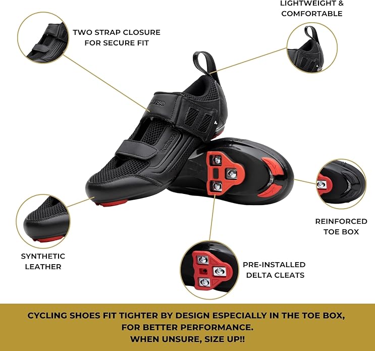 Tommaso Veloce II Cycling Shoes - Ride in Style - Peloton Shoes Triathlon Road Bike Indoor Cycling Men Women Compatible with Look Delta SPD SPD-SL Cleats White Black