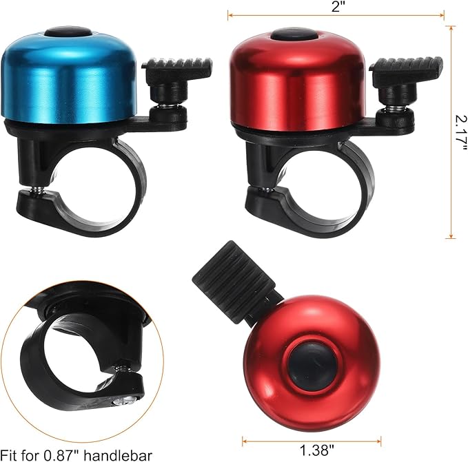 HARFINGTON Bike Bell Mini Bicycle Bell with Loud Crisp Clear Sound Bike Ring Bell Aluminum Bike Accessories