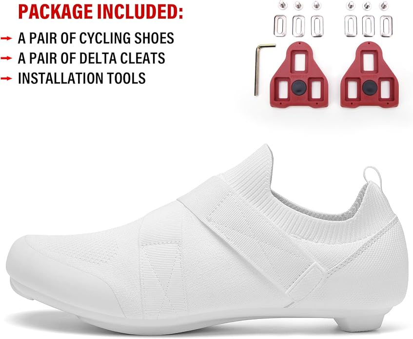 Unisex Cycling Shoes Compatible with Peloton Bike & SPD Indoor Road Riding Biking Bike Shoes with Delta Cleats Included for Men Women