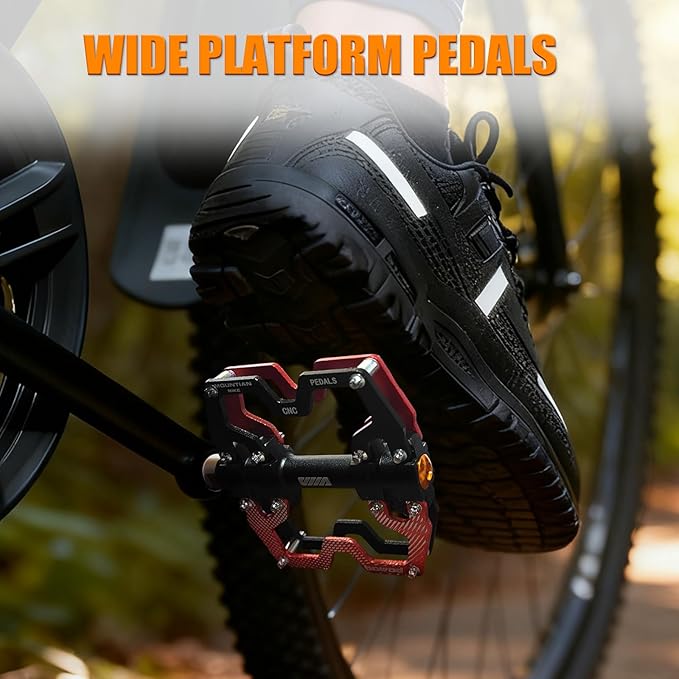Bike Pedals 9/16" Lightweight Non-Slip Bicycle Platform Pedals - Fits Most Adult Bikes & Mountain Bikes &MTB, Road Bikes and Slip-Resistant Design