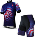 JPOJPO Cycling Jersey Men Set Bike Shirt Kit Short Sleeve Clothing Tops+5D Padded Shorts Summer Breathable Quick-Dry S-3XL