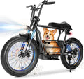 Caroma Peak 1200W/1000W/800W/500W Electric Scooter with Seat,16"/20" Fat Tire Ebike All-Terrain,Max 30Miles&20MPH Electric Scooter Adults,Electric Motorcycle Adults with Storage Basket for Cargo&Pets