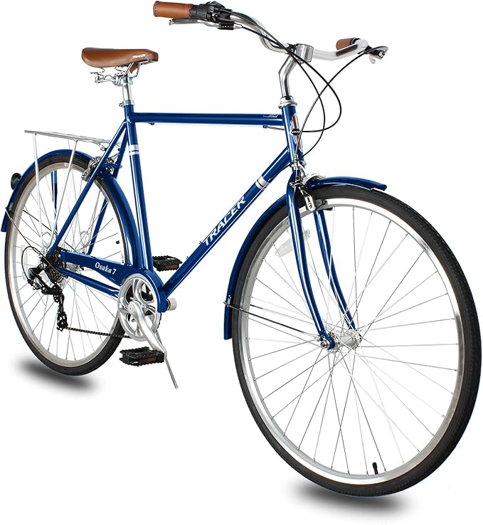 Tracer Osaka Hybrid Bikes, Steel Frame, Shimano Nexus Inter 3/7 Speed, Brown Seat Brown Grips, Road Bike, City Bike, Multiple Colors