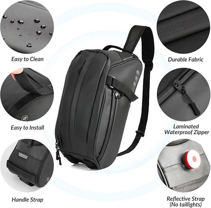 WOTOW Waterproof Rear Bike Rack Bag, Reflective Bike Storage Saddle Bag for Bicycles Rear Rack, 8L Panniers Bike Ebike Trunk Bag Cycling Pounch for Travel Commute