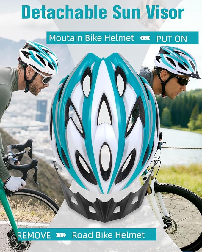 Zacro Adult Bike Helmet Lightweight for Men Women Comfort with Pads&Visor, Certified Bicycle Helmet for Adults Youth Mountain Road Biker
