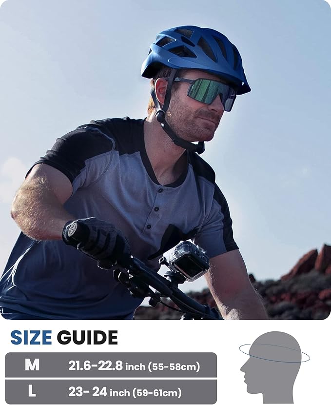 OutdoorMaster Gem Recreational MIPS Cycling Helmet - Two Removable Liners & Ventilation in Multi-Environment - Bike Helmet in Mountain, Motorway for Youth & Adult