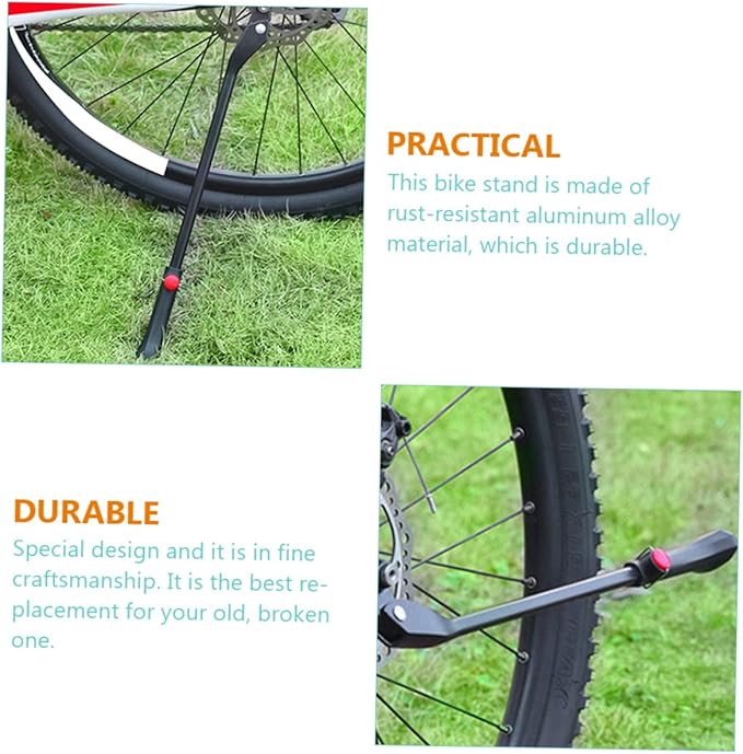 ibasenice Adjustable Bike Kickstand Aluminum Alloy Side Stand for Mountain Bikes and Kids Bicycles Easy Installation Lightweight Supports Rear Rack