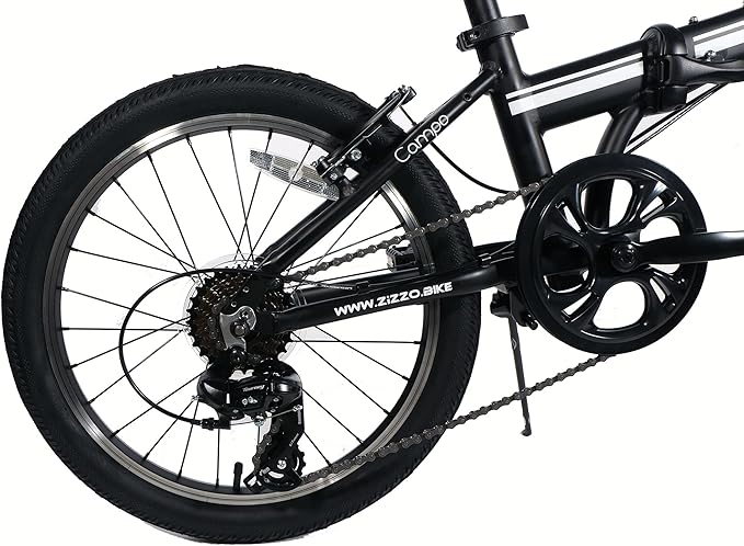 ZiZZO Campo 20 inch Folding Bike with 7-Speed, Adjustable Stem, Light Weight Frame