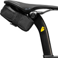 ALMSTHRE Signature Bike Saddle Bag – Midnight Black | 0.5L Bike Seat Bag (3" x 5.25" x 2") | Water-Resistant Ripstop, Waterproof Zipper, Internal Pocket | Durable Under Seat Storage