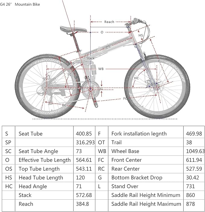 EUROBIKE Folding Bike,26” Full Suspension Mountain Bike, 21 Speed Folding Bicycle Men or Women MTB (G6 Blue)