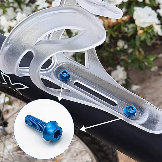 ONIPAX Aluminum Water Bottle Cage Bolts M5 x 16mm Pack of 4 pcs (Blue)
