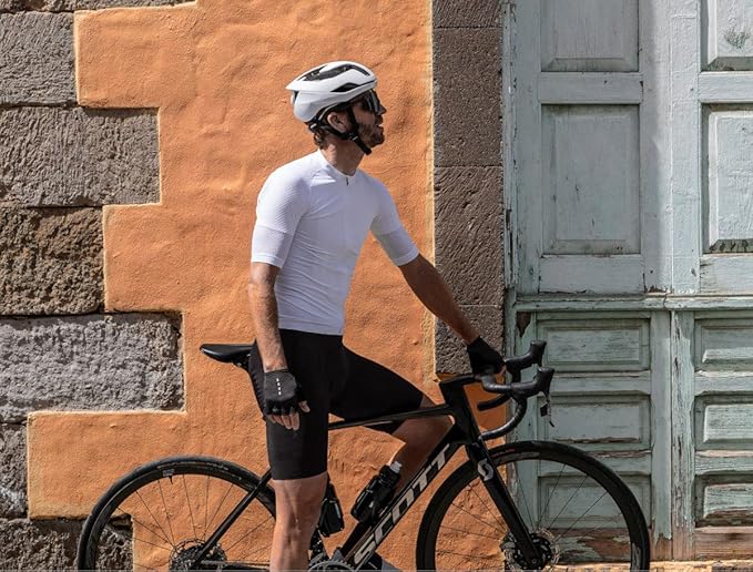Lo.gas Cycling Jersey Men Short Sleeve, Road Bike Jerseys Full Zipper with Pockets, Bicycle Clothing Breathable Quick Dry