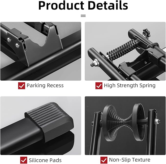 ROCKBROS Foldable Bike Stand Floor Bike Parking Stand Bicycle Rack for 20"-29" Mountain Road Indoor Outdoor Garage Storage