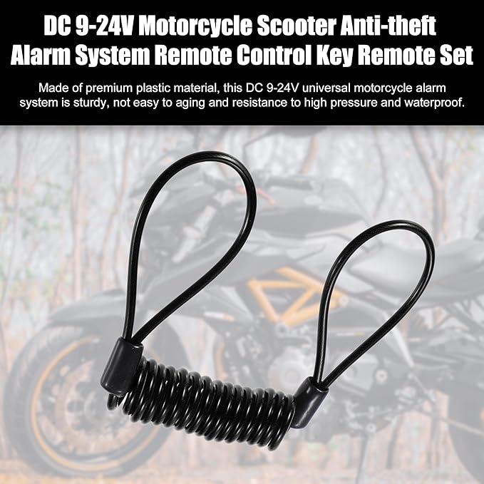 X AUTOHAUX Disk Brake Lock Motorcycle Alarm Disc Lock Security Reminder Cable Tool for Scooter Motorcycle Bike Brake Disc Black