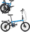 WEEROCK 20 Inch 3-Fold Bike, 7 Speeds Foldable Bicycle, Lightweight Easy to Carry Steel Frame Folding Bicycles for Men Women Adult
