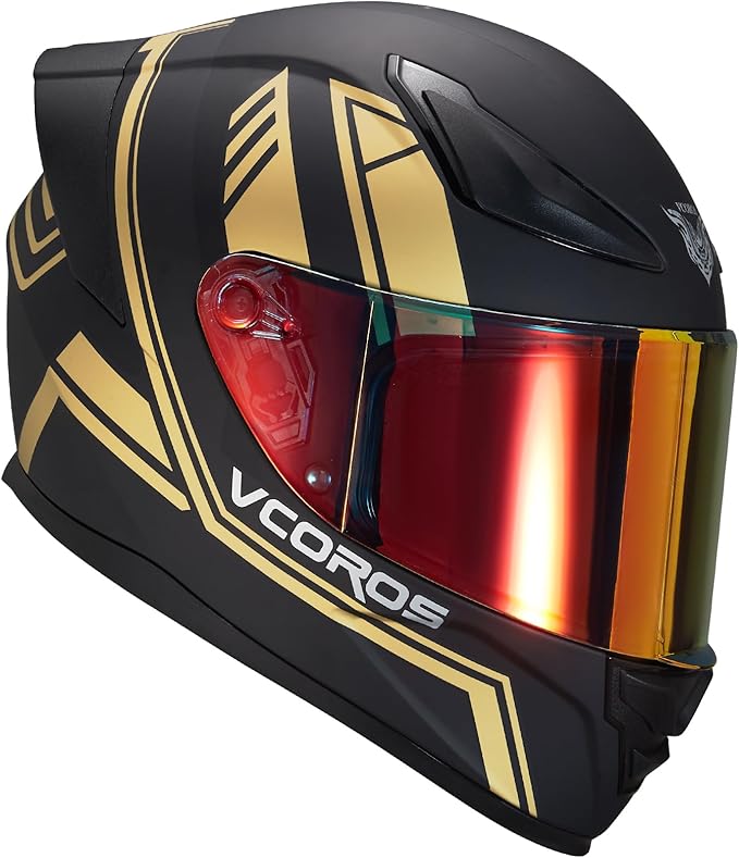 VCOROS Motorcycle Full Face Helmet for Unisex-Adults DOT Approved WS-609 Motorbike Street Bike Racing Helmets