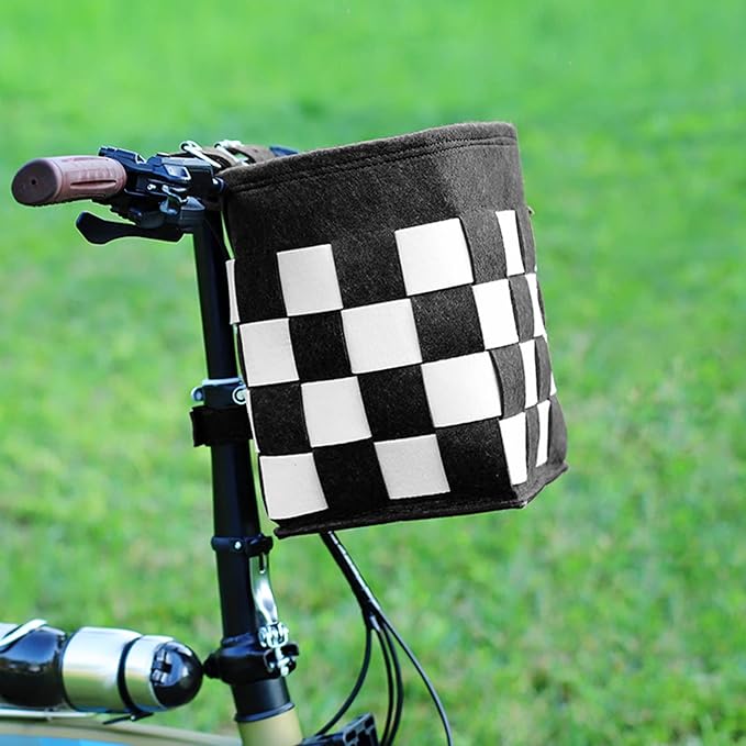 Bike Basket with a Fixed Holder,Kids Small Scooter Tricycle Accessories Kit with Bells Tools,Rust-Resistant Electric Bicycle Front Baskets Accessories for Women and Men