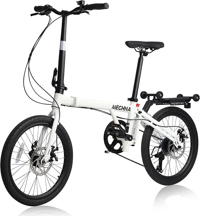 20 Inch Folding Bike for Adults, 7-Speed Shimano Gears & Dual Disc Brakes, Steel Frame,Compact Foldable Design- Perfect for Commuting/Travel