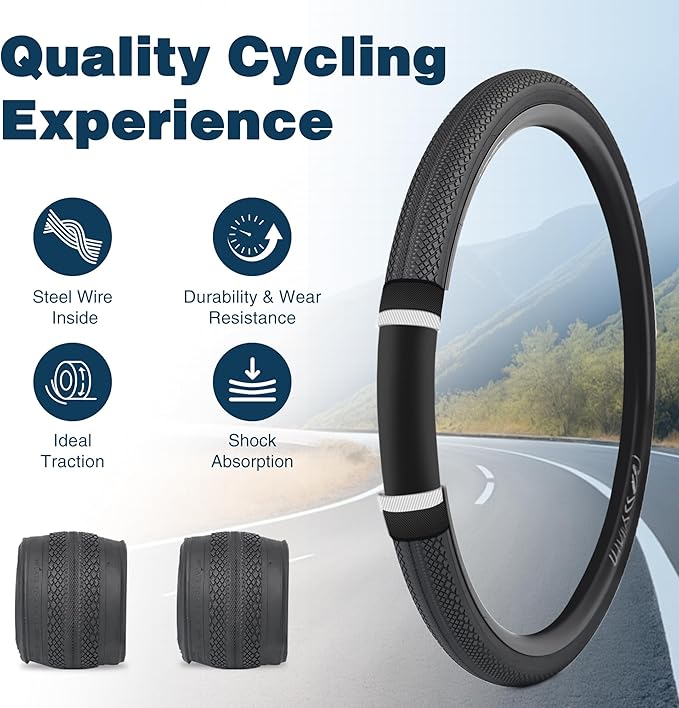 MEGHNA Bike Tire 700C Gravel Bike Tire Foldable 700 x 40C Tire for Road Racing Anti - Slip 40-622mm Replacement Tire for Road Bike Hybrid Bike Commuter Bike