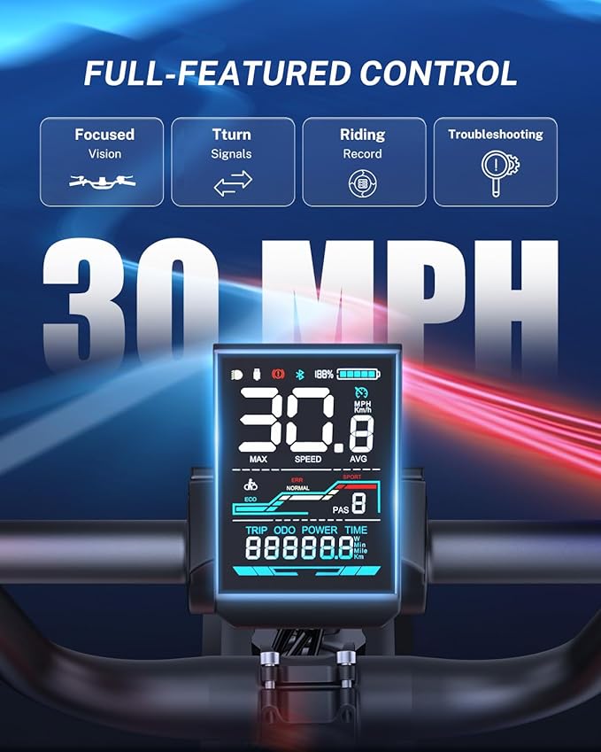 Jasion RetroVolt Electric Bike for Adults, 2000W/3000W Peak - 30/38MPH Electric Dirt Bike, 48V-52V, 13AH/20AH Battery, 70/90Miles Max Range Electric Motorcycle, 20'' X 4'' Fat Tire All-Terrain E-Bike