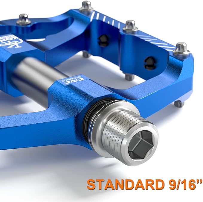 Mountain Bike Pedals with 3 Seal Bearing - 9/16" MTB Pedals Platform Lightweight - Non-Slip Bicycle Pedals for BMX MTB