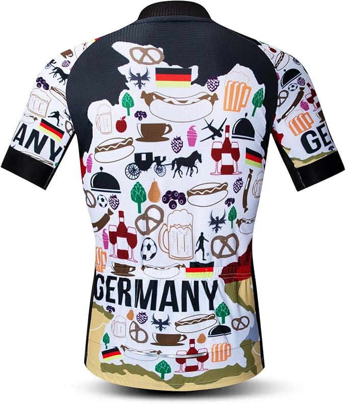 Men's Cycling Jerseys Tops Biking Shirts Short Sleeve Full Zipper Bike Clothing