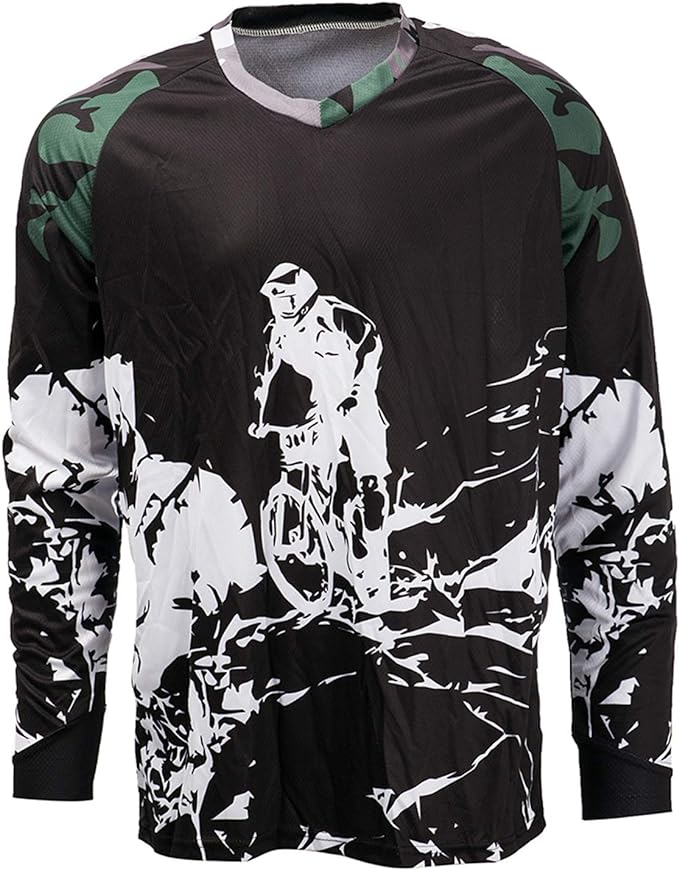 PSPORT Men's Motocross Jersey Long Sleeve Motocross Shirt Men Mountain Dirt Bike Jersey Downhill Riding Racing Clothing Tops