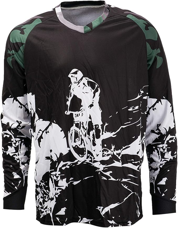 PSPORT Men's Motocross Jersey Long Sleeve Motocross Shirt Men Mountain Dirt Bike Jersey Downhill Riding Racing Clothing Tops