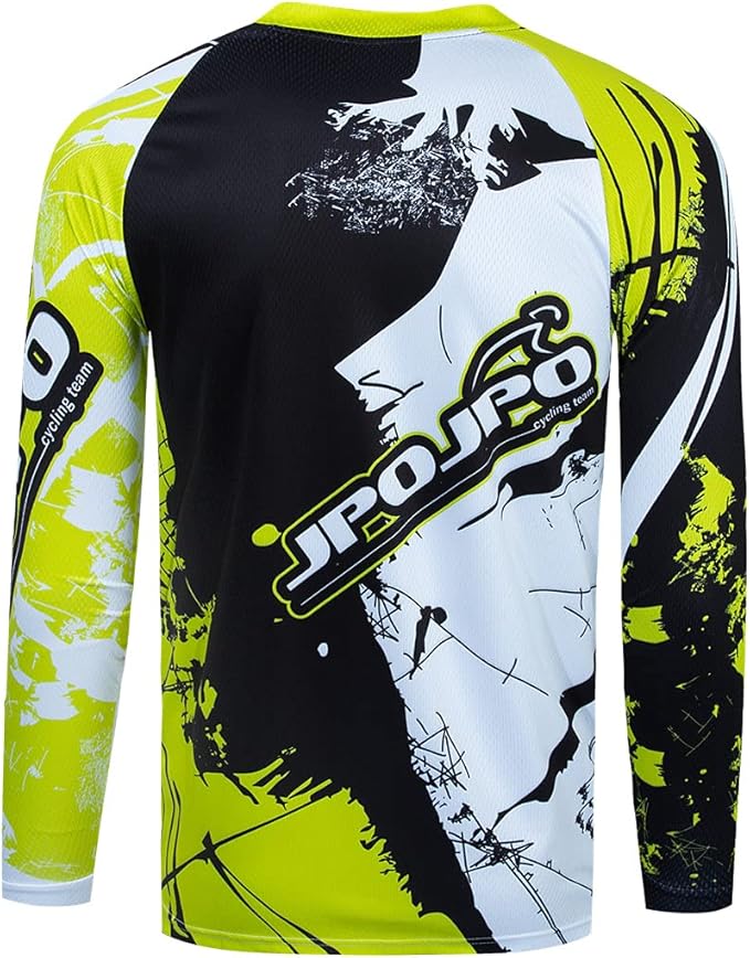 Men's Mountain Bike Jersey Long Sleeve MTB Off-Road Motocross Jersey Quick Dry Downhill&Motocross Shirts