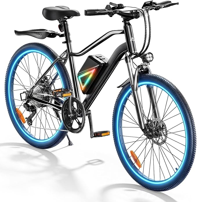 Electric Bike, 750W Peak Motor, 60+ Miles & 20MPH, 26'' Tires E-Bikes, Shock Absorber, Commuting Electric Bike for Adults