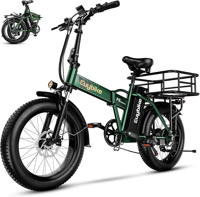 1000W Folding Electric Bike,48V 20AH Removable Battery E Bike,30+MPH,80 Miles Max Range Electric Bike for Adults,20" Fat Tire Foldable ebike,Adult Electric Bicycle for Commute Beach Snow