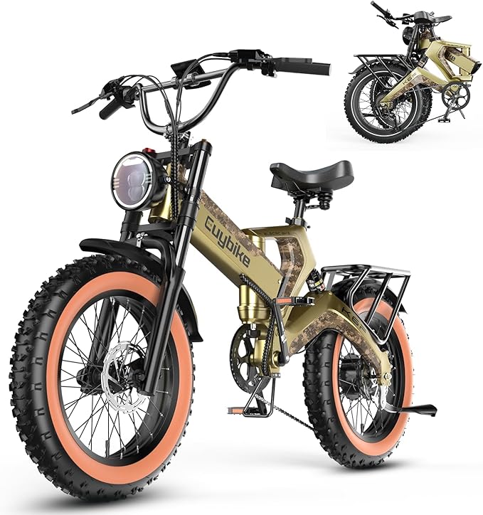 3000W/2000W Peak Dual Motor/Single Motor Foldable Electric Bike for Adults, 52V 30Ah Removable Battery, 35 MPH & 120 Miles, 20"x4.0" Fat Tire Mountain Bicycle, Magnesium Alloy Frame Dirt Ebike