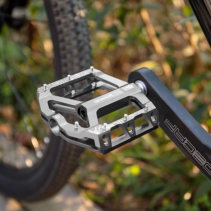 Road/Mountain Bike Pedals -Non-Slip Bicycle Flat Pedals Aluminum 9/16" - 3 Sealed Bearing Lightweight Platform Pedals for Road Mountain BMX MTB Bike