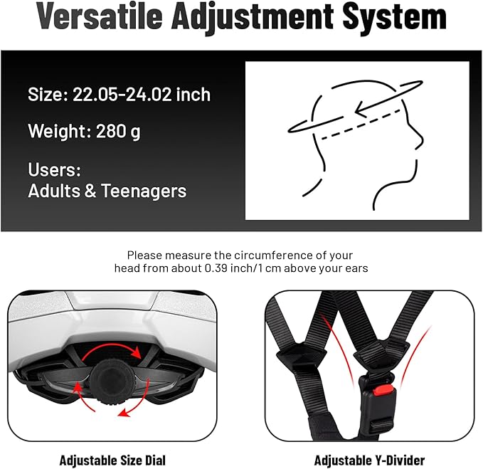 Adult Bike Helmet, SIFVO Road Bike Helmet Adjustable 55-58cm, Magnetic Buckle Lightweight Cycle Helmet for Men and Women Commuting Cycling Scooter Helmet