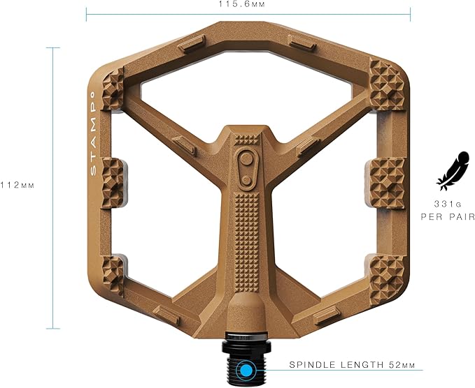 Crankbrothers Stamp Flat MTB Pedals - Size-Specific, Lightweight, Versatile, Durable Bike Pedals