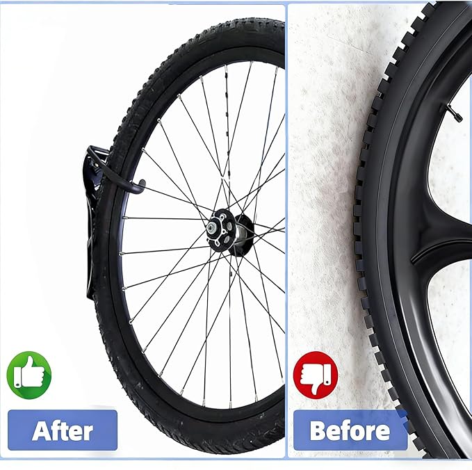 Wall Mount Bicycles Hanger,Bike Rack Garage Wall Mount,Indoor Bike Storage Space-Saving Vertical Bike Holder,Bike Storage System Vertical Bike Hooks(Front Wheel pad+Rear Wheel pad)