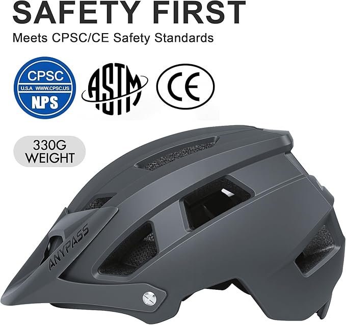 Mountain Bike Helmet Adult Men Women - Ultra Comfort, Super Lightweight Bicycle Helmets, MTB Cycling Gear Biking Accessories with Adjustable Fit & Removable Sun Visor