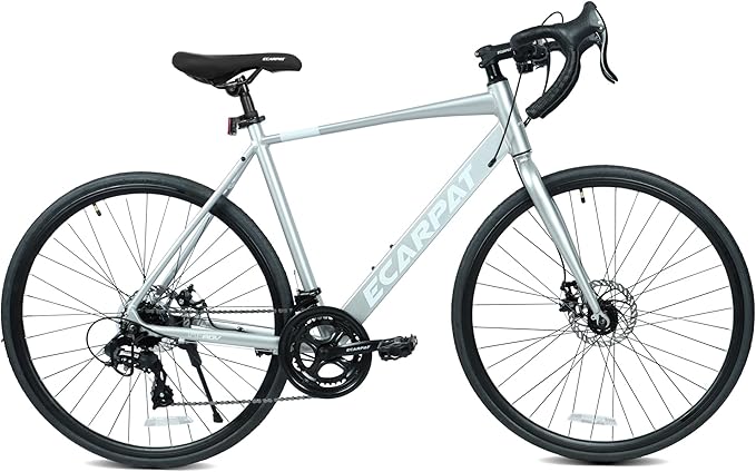 700C Lightweight Aluminum Road Bike, 16-Speed Racing Bicycle with Disc Brakes, Hybrid Commuter Bike for Men and Women, Perfect for City Roads and Outdoor Cycling
