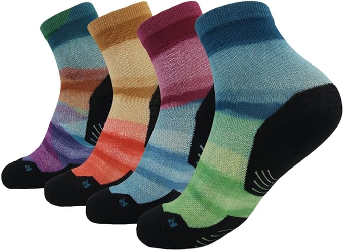 HUSO Unisex Digital Printed Athletic Quarter Running Socks 2,3,4,6,11 Pairs